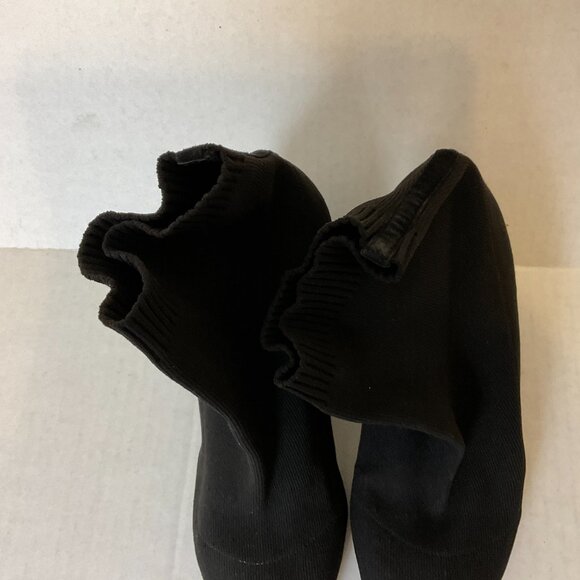 Lafayette 148 Booties 39 Black Knit Stretch Heels - Picture 5 of 10